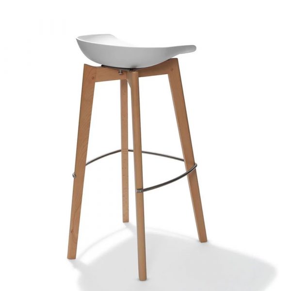 Barhocker, Keeve ohne Rückenlehne, Birke/weiß – Bild 4