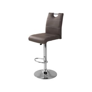 Barhocker "Miranda", Gestell Verchromt, Sitz Kunstleder Grau