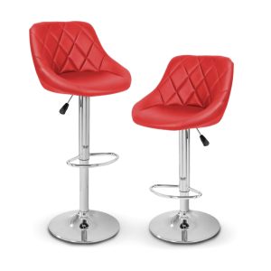 Barhocker, "Tresko" 360°, Gestell: verchromt, Sitz: Kunstleder rot
