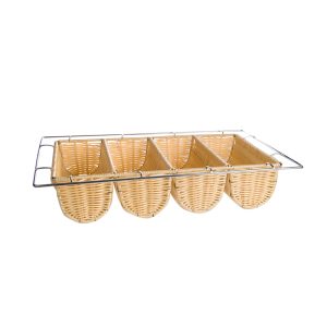 Besteckkasten, Korbgeflecht, 4 Fächer