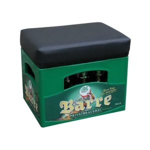 Sitzkissen - Sitzauflage Bierkasten- BEERSIT, schwarz, Leder