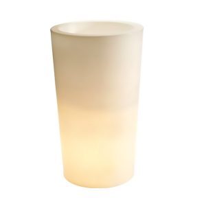 Blumentopf, weiß/translucent, beleuchtet H=83 cm D=49 cm