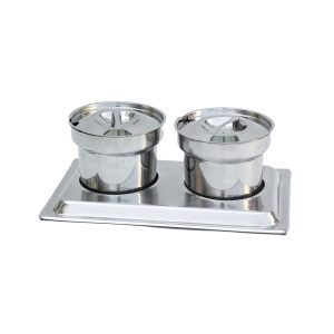 Chafing Dish Einsatz für Sauce/Suppe inkl. 2 x Topf mit Deckel, max 5 l (ohne Chafing Dish)