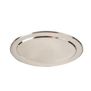 Cromagan / Edelstahl Platte, oval, 40 x 26 cm