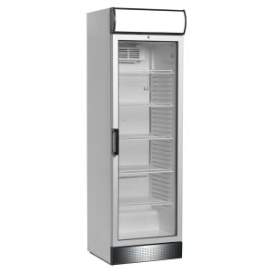 Kühlschrank Esta 372 l, Glastür, weiß, B= 595 mm/ H= 2,00 m, Leuchtaufsatz
