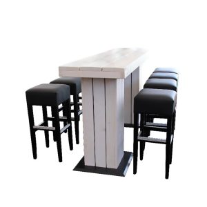 Hightable, weiß gekalkt, 220 x 60 cm