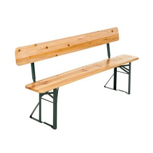 Holzbank mit Rückenlehne, 27 x 220 cm