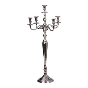 Kerzenleuchter, silber, 5-flammig, H= 77 cm