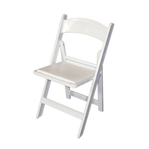 Klappstuhl mit Sitzkissen, weiss, wetterfest