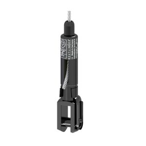 Reutlinger Seilhalter Typ 50SV III, schwarz mit Gabelkopf, DGUV-V17:60 kg/4 mm - 90 kg/5 mm Seil