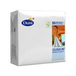 Servietten DUNI Dunilin, 40 x 40 cm, weiß, 50 Stück