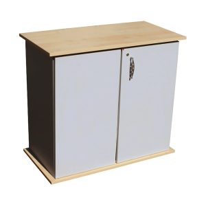 Sideboard, grau/ahorn, 94 x 50 cm, abschließbar