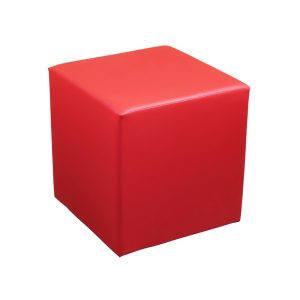 Sitzwürfel, KUBIX 45 rot, Leder, 45 x 47 x 45 cm