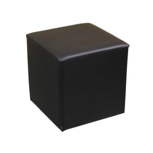 Sitzwürfel, KUBIX 45 schwarz, Leder, 45 x 47 x 45 cm