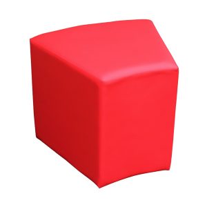 Sitzwürfel, KUBIX S30 rot, Leder, rund, kurz