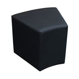 Sitzwürfel, KUBIX S30 schwarz, Leder, rund, kurz