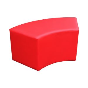 Sitzwürfel, KUBIX S60 rot, Leder, rund, lang