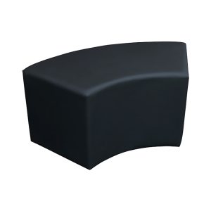 Sitzwürfel, KUBIX S60 schwarz, Leder, rund, lang