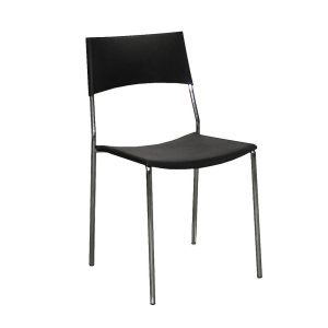 Stapelstuhl Padova Chrom/Schwarz