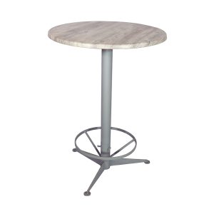 Stehtisch "Kombi-Table" silber/Ponderosa weiss, d=80 cm