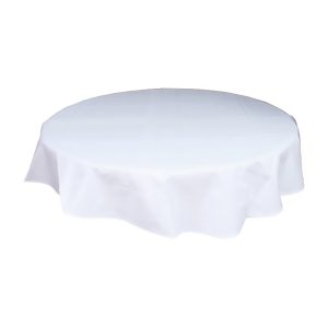Tischdecke, Damast, rund, d=200 cm, weiß