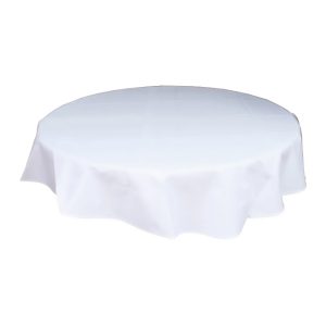 Tischdecke, Damast, rund, d=290 cm, weiß