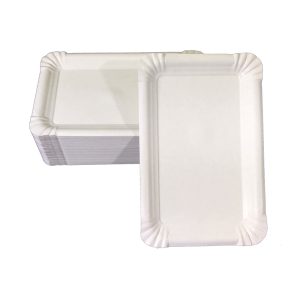 VPE (250 Stk.) Pappteller eckig, 20 cm x 13 cm