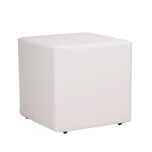 Sitzwürfel, KUBUS 45 weiss, Leder, 45 x 45 x 45 cm