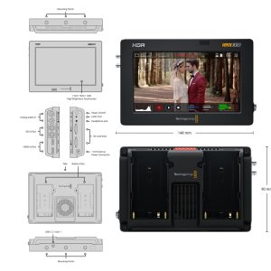 Blackmagic Video Assist 12G HDR, 7", Videomonitor, SDI/HDMI/USB-C, SD-Karten + Festplattenrekorder